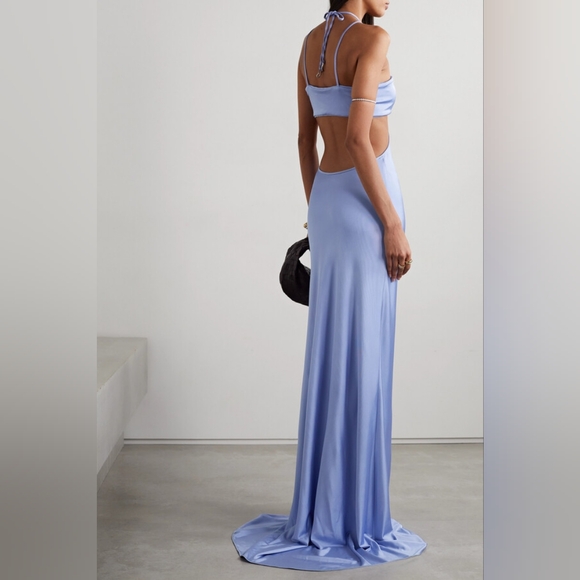 17. NWOT ET OCHS GENESIS CUT-OUT STRETCH SATIN JERSEY GOWN - Picture 4 of 10